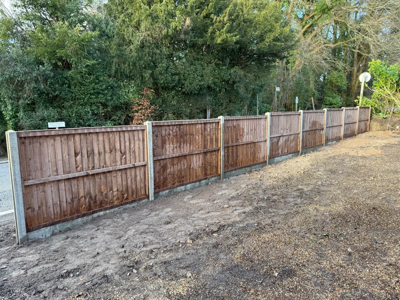 Timber fencing project in Farnham